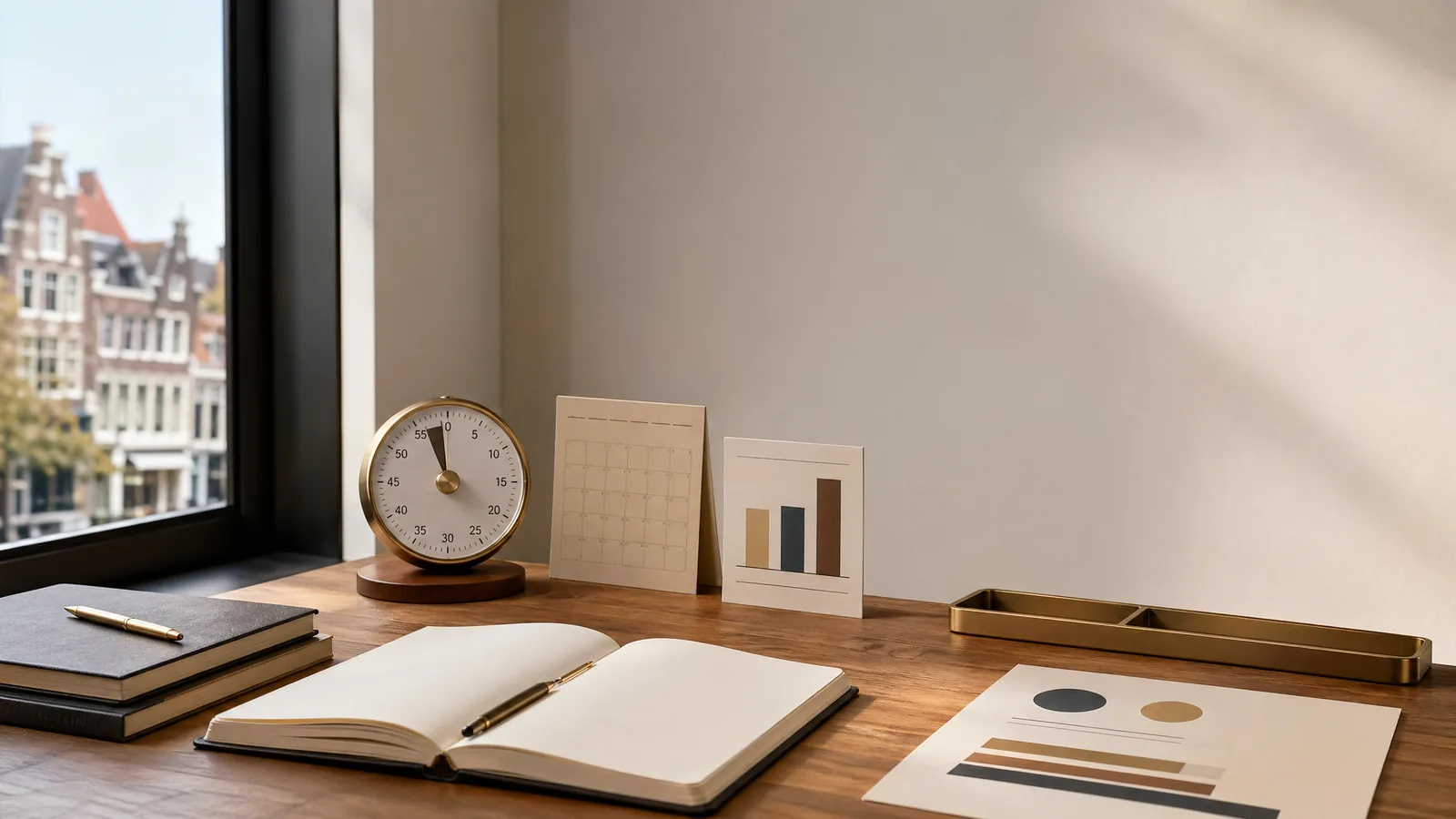 Dagboek timer en kalenderkaarten voor verantwoord kiezen